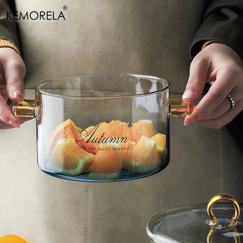Afralia™ Gradient Color Glass Saucepan Pot | Heat-Resistant Casserole Cookware