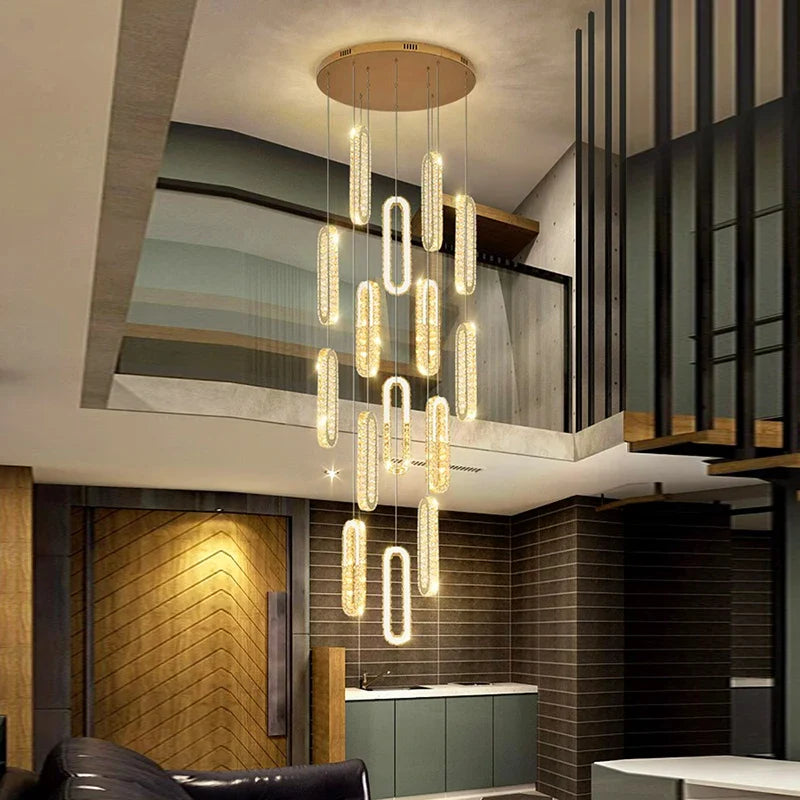 Afralia™ Crystal Chandelier Dining Room Pendant Lights Ceiling Lamps Luxe Indoor Lighting