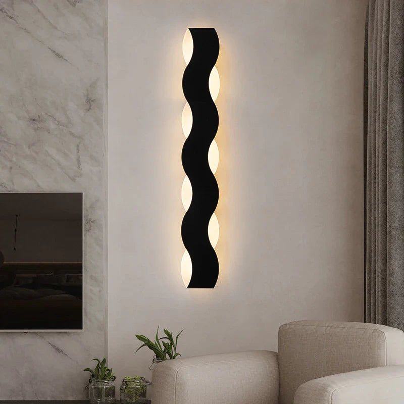 Afralia™ LED Wave Wall Light for Indoor Corridors, Bedrooms, and Sofas