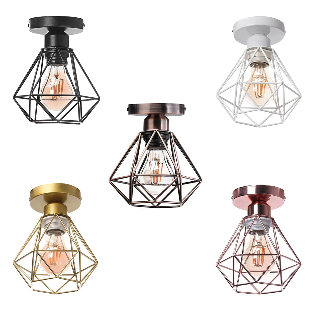 Nordic Vintage Ceiling Light by Afralia™ - Minimalist Metal Frame Fixture