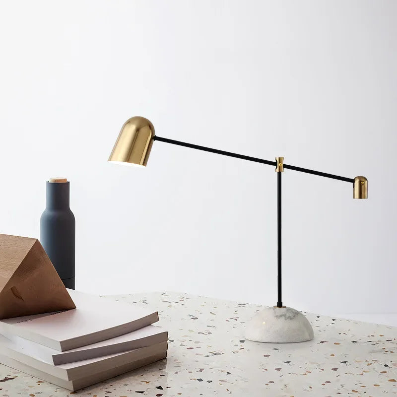 Afralia™ Marble Base Adjustable Table Lamp for Living Room, Bedroom, Study - Modern Designer Touch