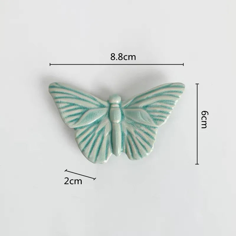 Afralia™ Ceramic Butterfly Wall Decor - 3D Papilionid Aesthetic Hanging Art