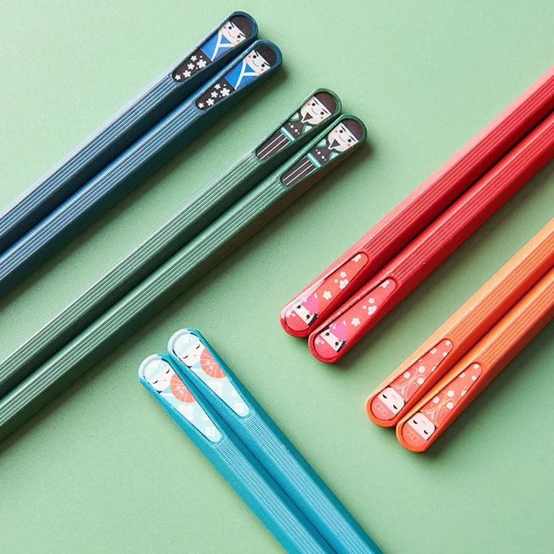 Afralia™ Polymer Sushi Chopsticks Set - Colorful Reusable Japanese Sticks