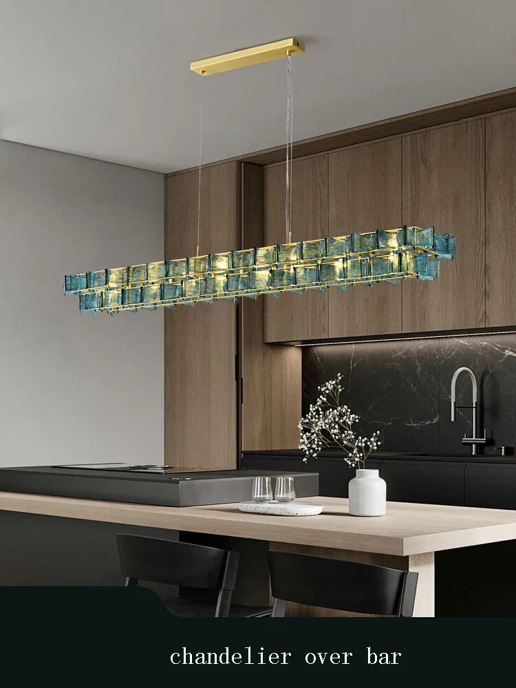 Afralia™ Blue Butterfly Glass LED Chandelier - Dimmable Indoor Decor Lamp