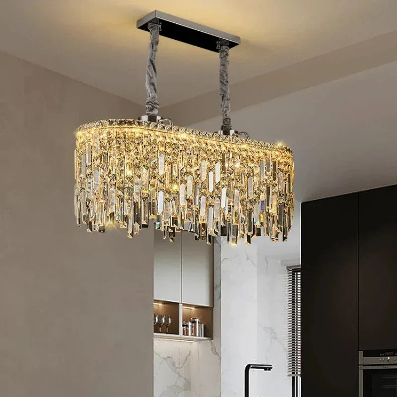 Afralia™ Gold Starry Crystal Chandelier: Luxury Semi-Transparent Lighting for Villa, Attic, Bedroom, Living Room