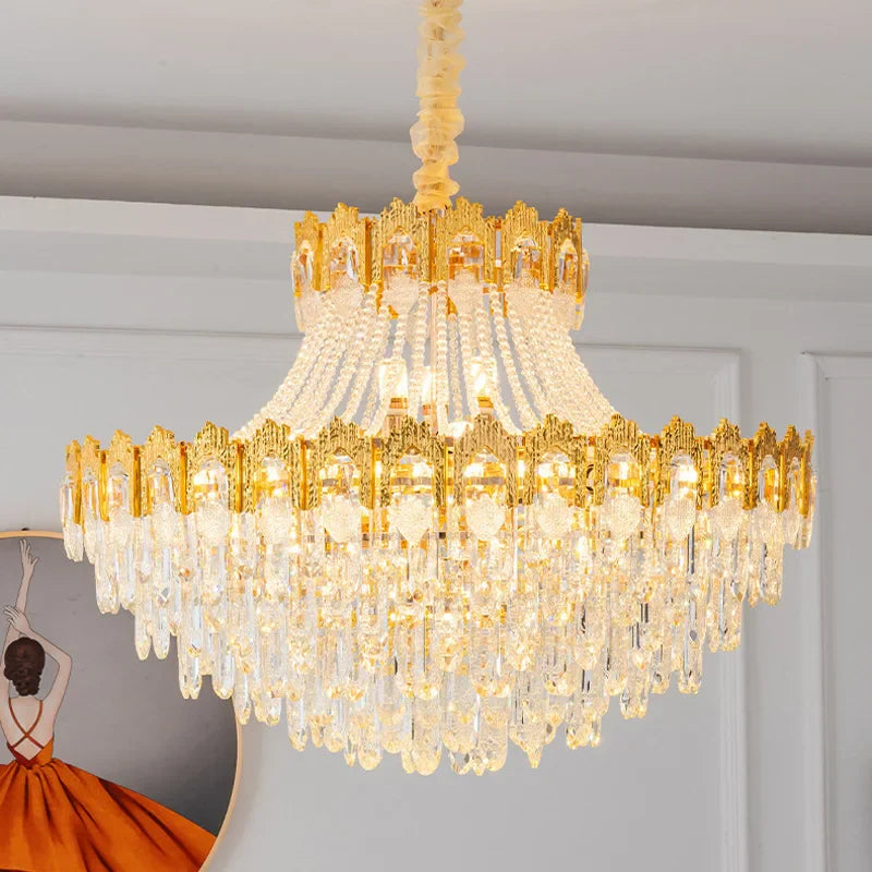 Afralia™ Crystal Pendant Chandelier: Modern Luxury Ceiling Hanging Lamps for Living Room