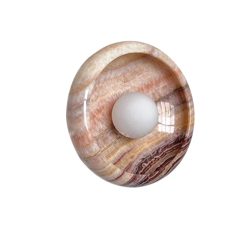 Afralia™ Round Jade Wall Lamps: Luxury Modern Home Decoration & Background Light Fixture