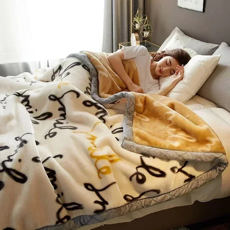 Luxury Raschel Blanket for Winter by Afralia™: Super Soft, Warm, Antistatic Skin-Friendly Weighted Duvet