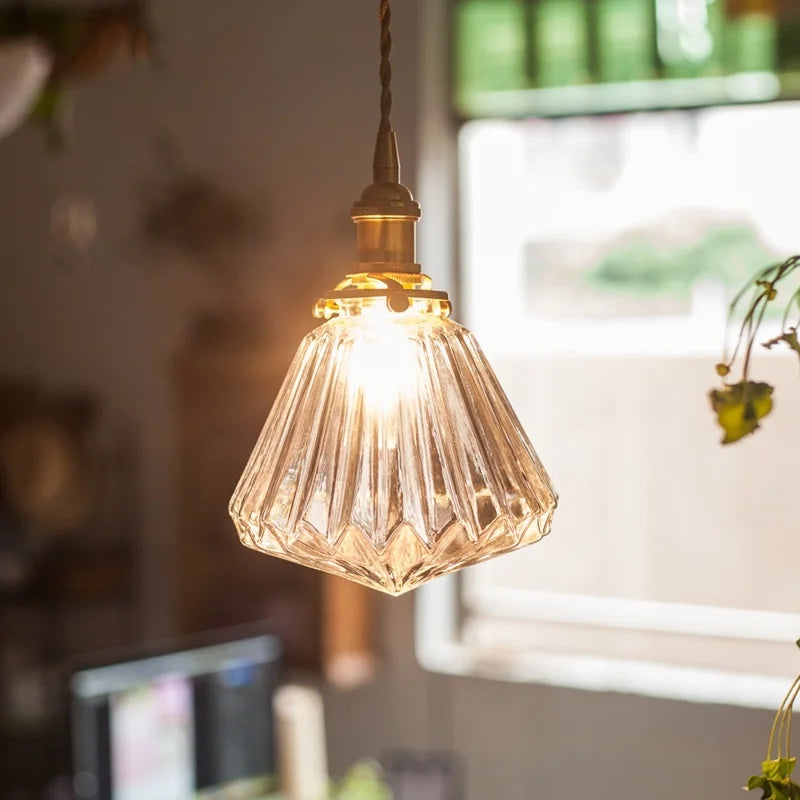 Afralia™ Glass Pleats LED Pendant Lights for Home and Commercial Spaces