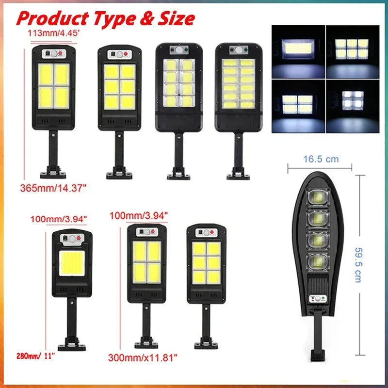 Afralia™ Solar Outdoor Street Light: 3 Modes, Motion Sensor, Remote Control - Waterproof Design