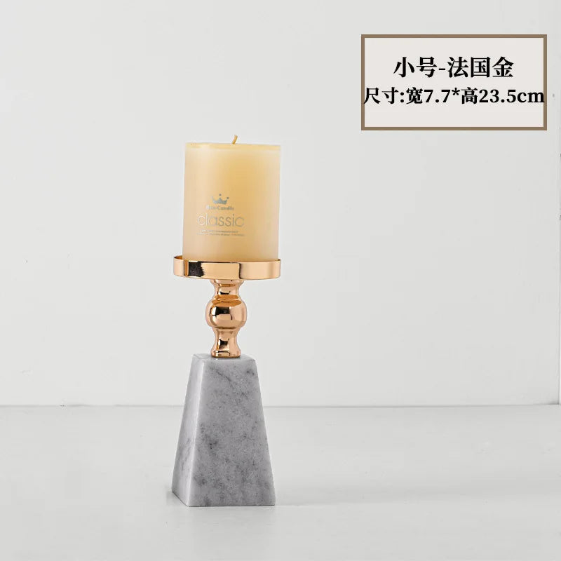 Afralia™ Marble & Metal Candle Holders: Elegant Centerpieces for Wedding, Christmas, Home Decor
