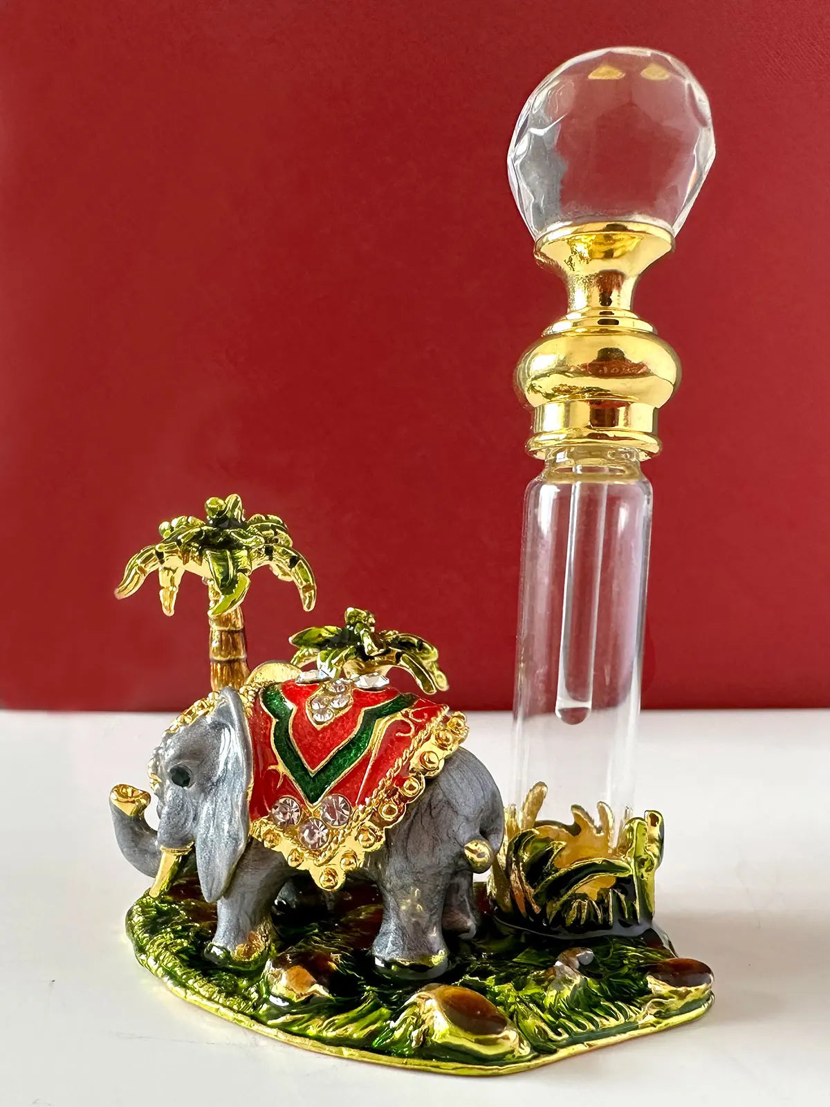Afralia™ Elephant Crystal Perfume Bottle 4ml - Handmade Home Decor & Holiday Gift
