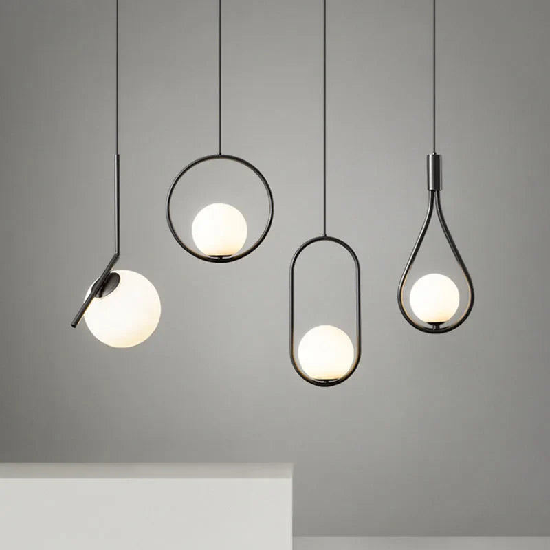 Modern Copper Glass Pendant Lights by Afralia™ for Kitchen Island Dining Room Bedside