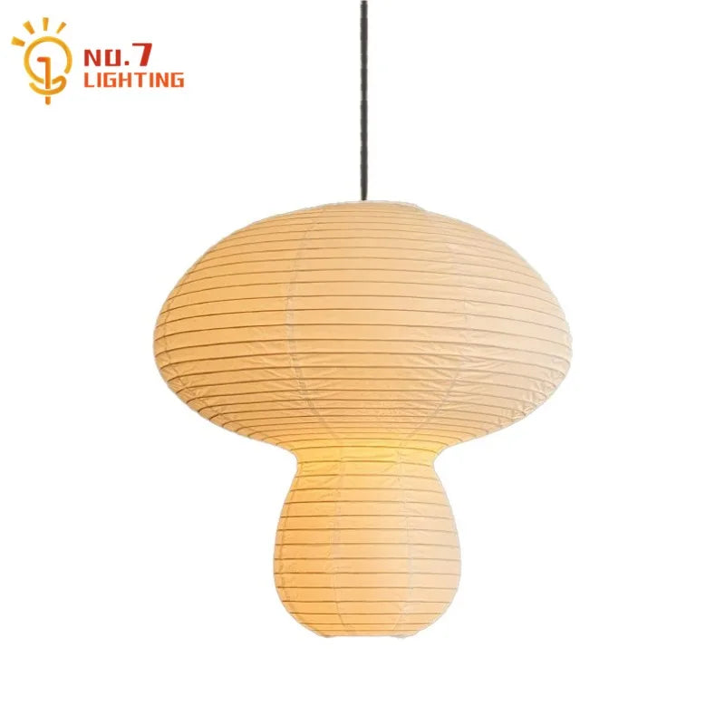 Afralia™ Wabi-sabi Rice Paper Mushroom Pendant Lights for Bedroom and Restaurant