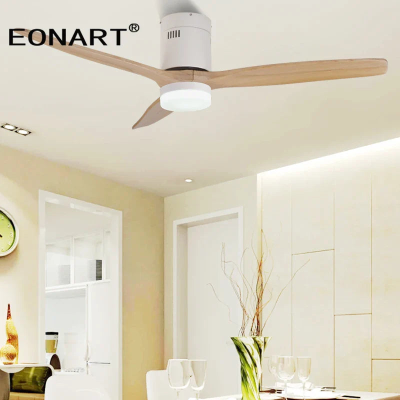 Afralia™ Modern 52" LED Ceiling Fan with Remote Control & Solid Wood Blades