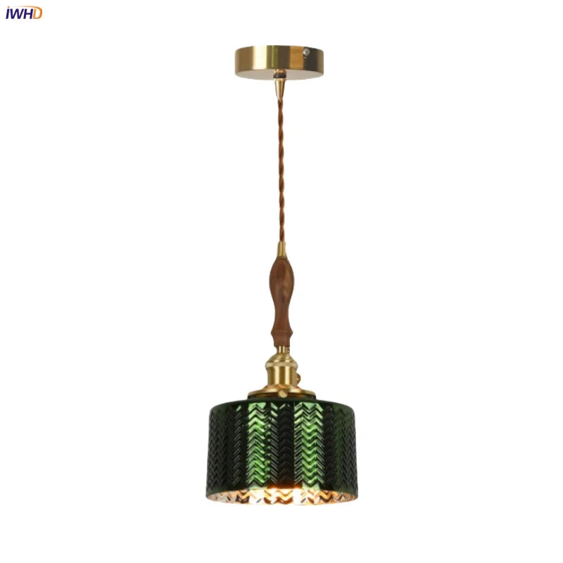 Afralia™ Green Wave Glass Pendant Lamp: Modern Minimalism for Living Room, Bedroom, Cafe