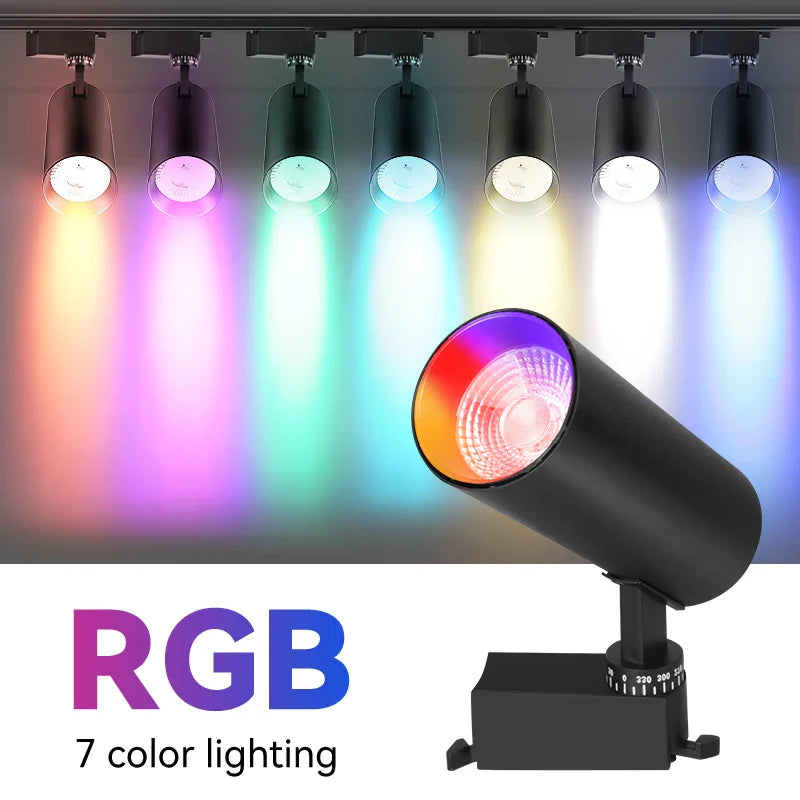 Afralia™ RGB Track Light LED 7 Colors Set Stage Lighting Fixture 220V Neon Bar Track Lighting
