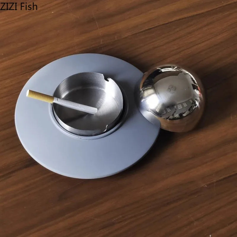 Afralia™ UFO Stainless Steel Ash Tray - Smoking Accessories for Office Table