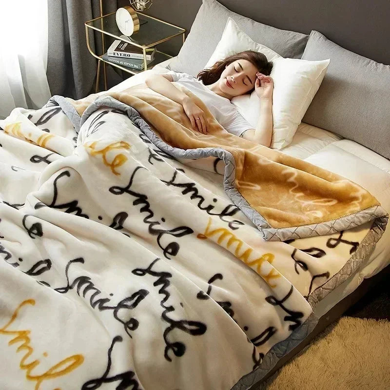 Luxury Raschel Blanket for Winter by Afralia™: Super Soft, Warm, Antistatic Skin-Friendly Weighted Duvet