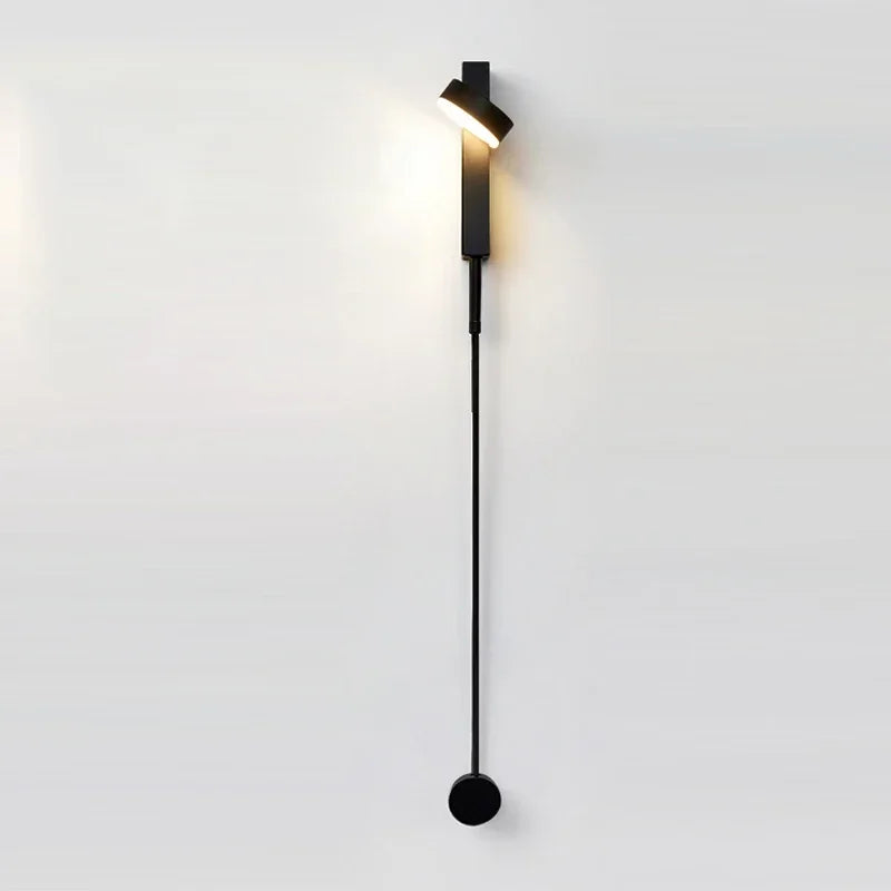 Afralia™ Black Rotation LED Wall Lamp for Bedroom Bedside, Modern Indoor Lighting Fixtures
