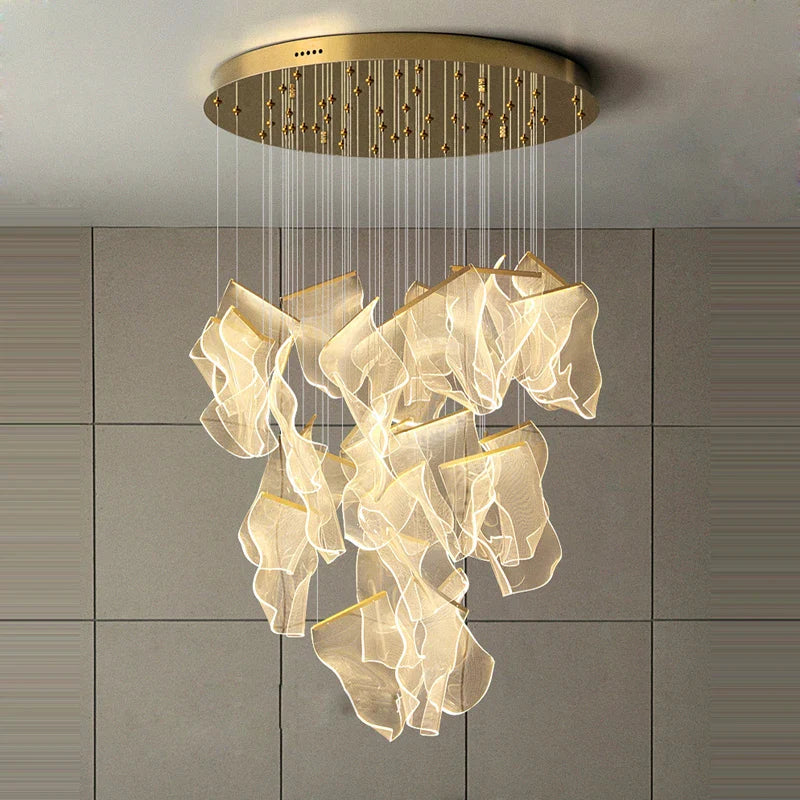 Afralia™ Modern Water Wave Acrylic LED Chandelier - Dining Room Pendant Light