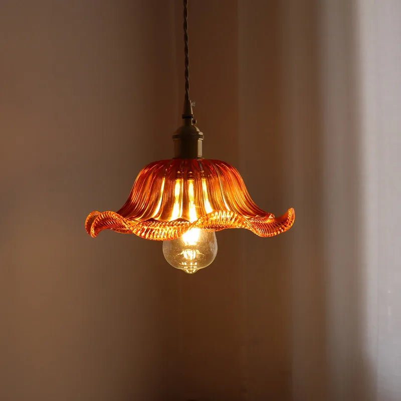 Afralia™ Green Stripe Glass Pendant Lamp Fixture for Home Decor & Kitchen Lighting