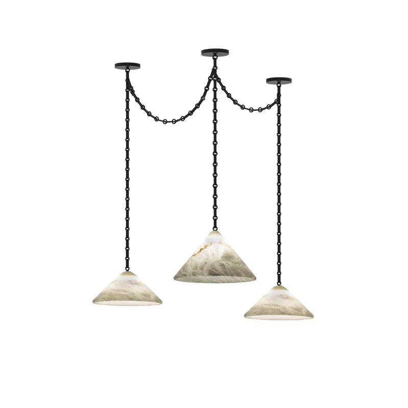 Afralia™ Gold Black Pendant Chain LED Lucite Chandelier - Indoor Bedroom Ceiling Light Fixtures