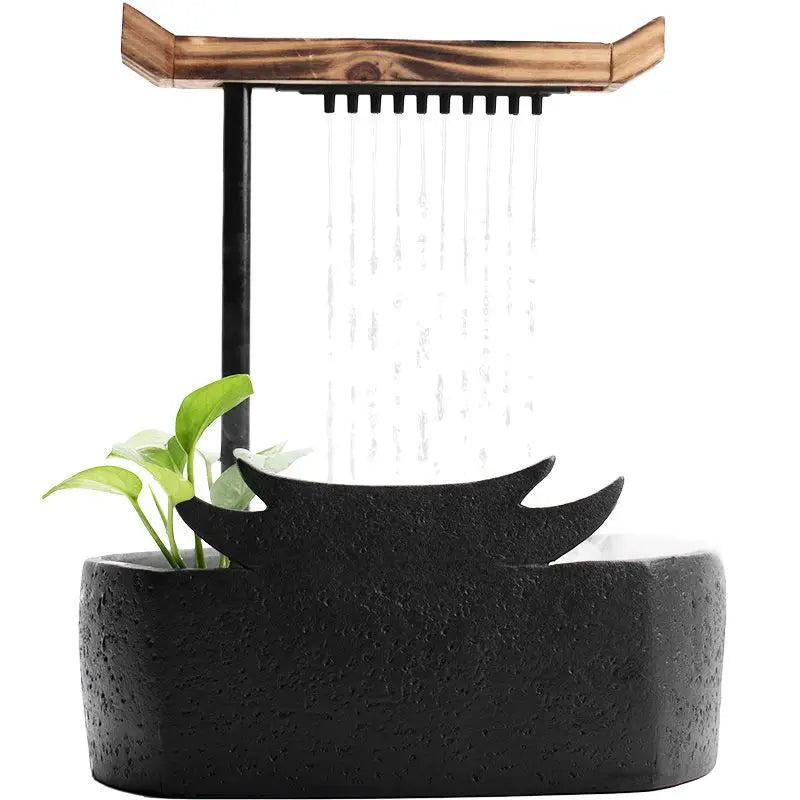 Afralia™ Ceramic Water Fountain Lucky Feng Shui Living Room Water Feature