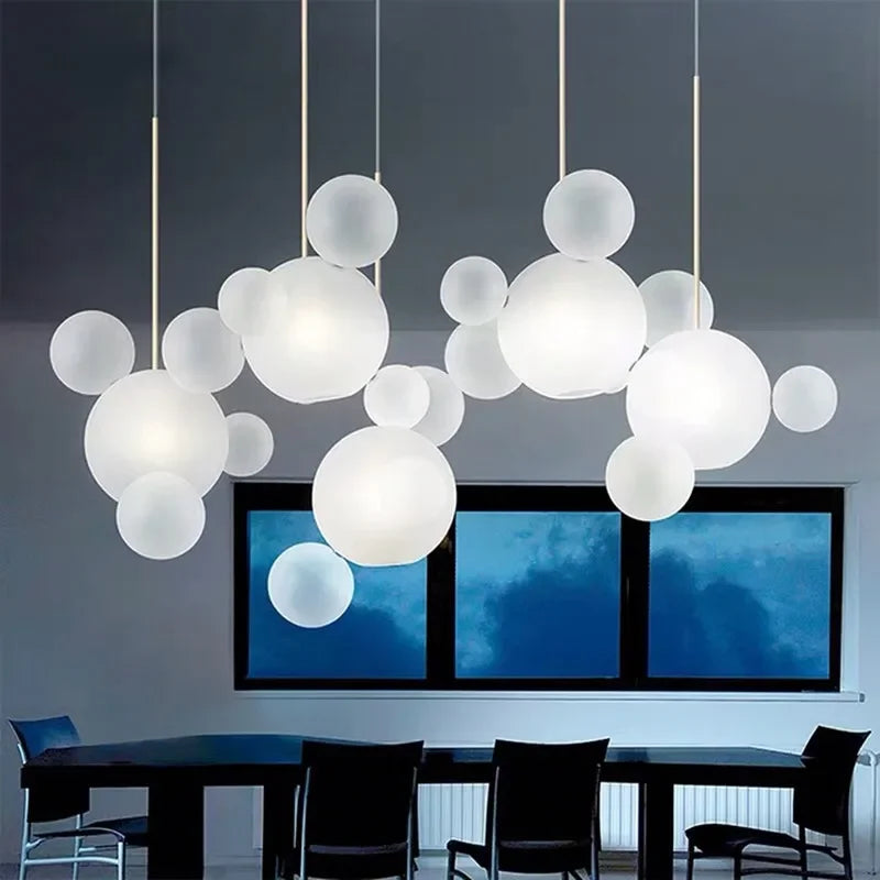 Afralia™ Glass Bubble Chandelier Customized Pendant Light for Living Room Atmosphere