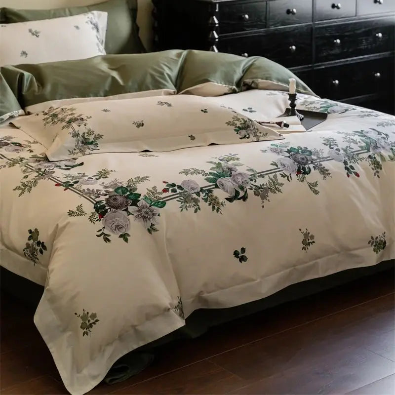 Afralia™ American Pastoral 1000TC Egyptian Cotton Floral Bedding Set