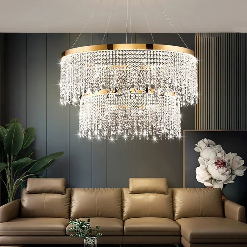Afralia™ Crystal Ceiling Chandelier Light Fixture for Elegant Home Dining.