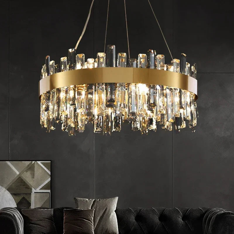 Afralia™ Crystal Pendant Chandeliers - Luxury LED Lighting for Home, Dining, Living Room