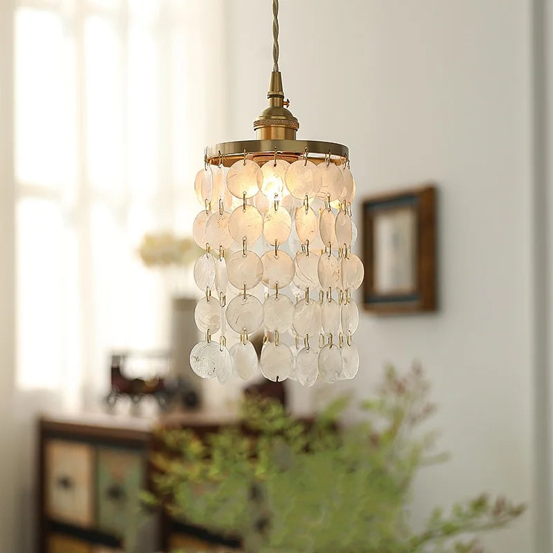Afralia™ Romantic Shell LED Pendant Light Fixture for Modern Decor