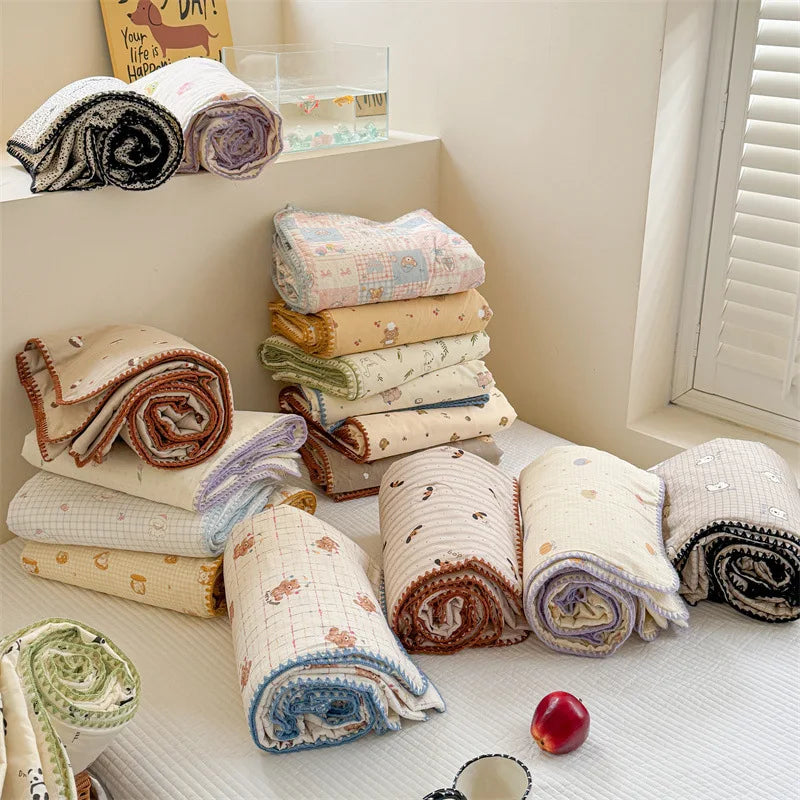 Afralia™ Kids Cartoon Printed Cooling Summer Blanket - Soft Lightweight Comforter