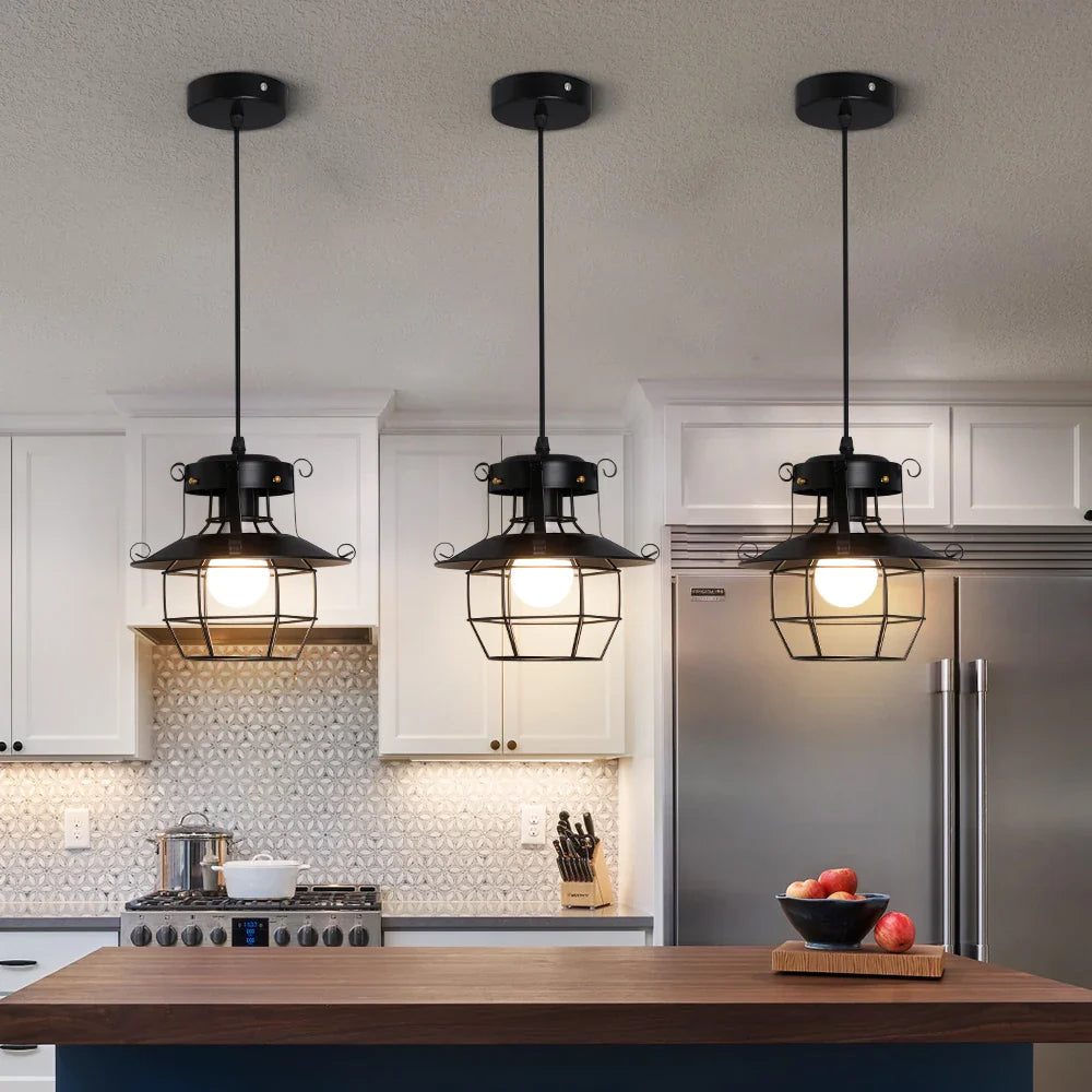 Afralia™ Retro Industrial Pendant Light Fixture for Kitchen Island Dining Room Decor