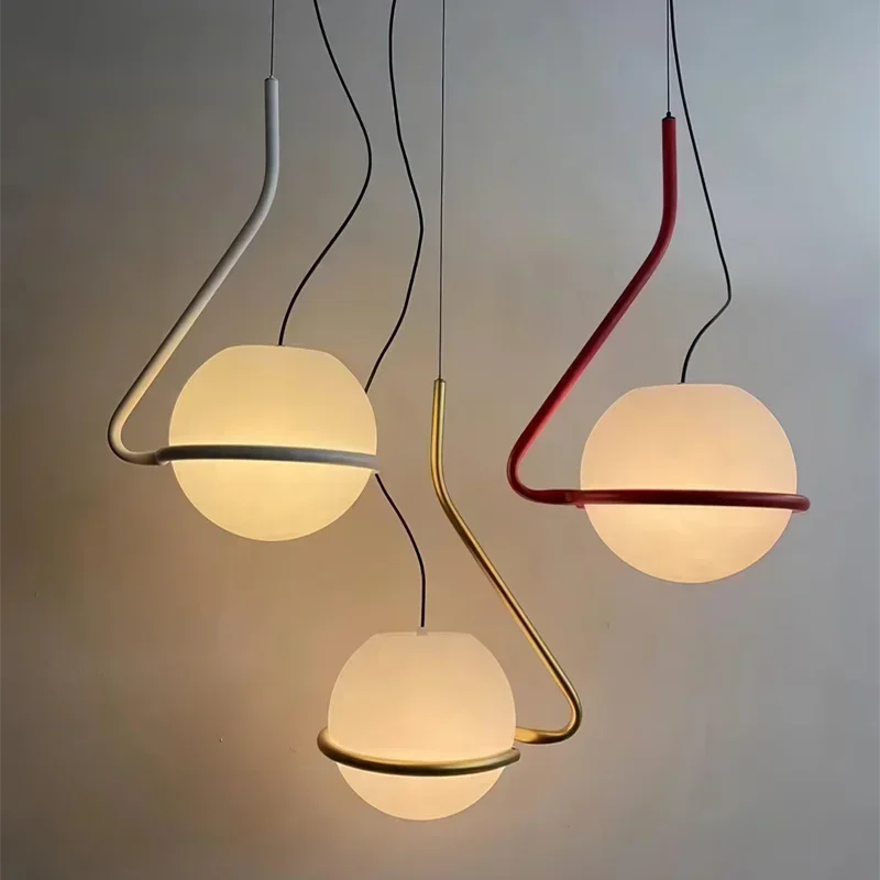 Afralia™ Glass Globe Pendant Lamp for Bedroom Living Room Kitchen Island