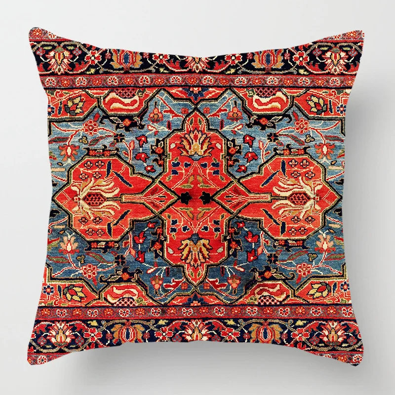 Afralia™ Vintage Turkey Style Ethnic Linen Carpet Cushion Cover - Home Decor