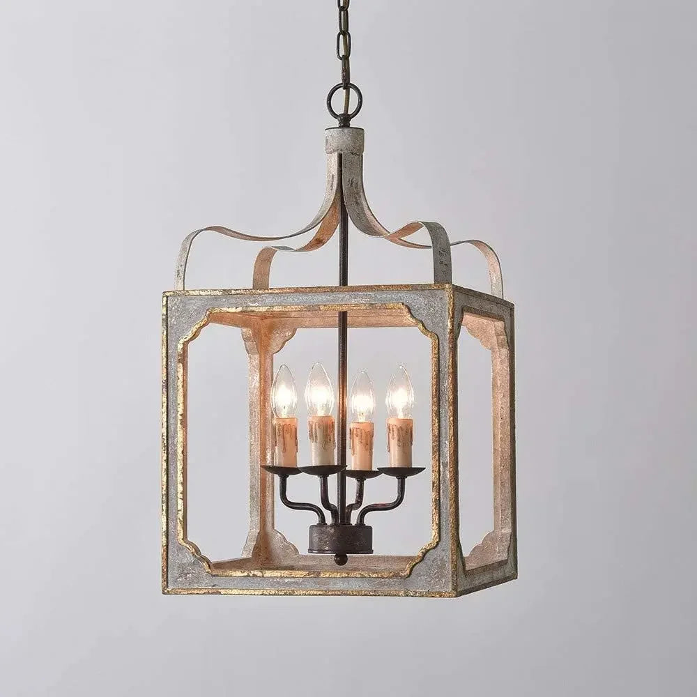 Afralia™ Vintage Gold Wooden Chandelier Suspension Lighting for Kitchen and Living Room