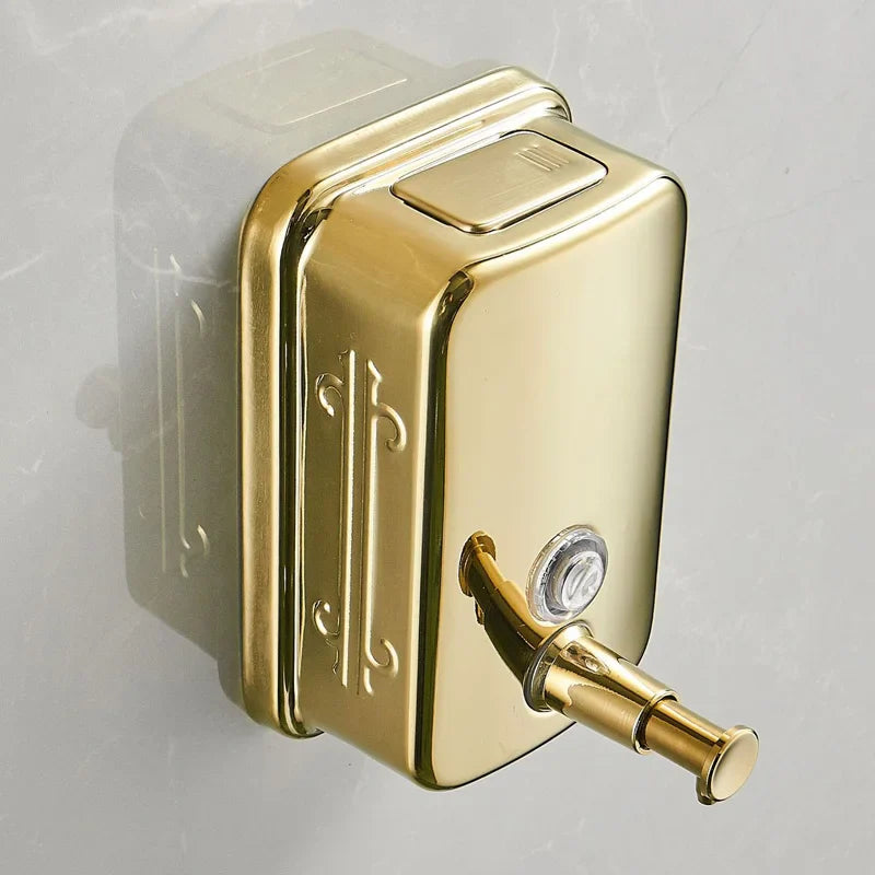 Afralia™ Gold Stainless Steel Wall Mounted Shower Soap Dispenser