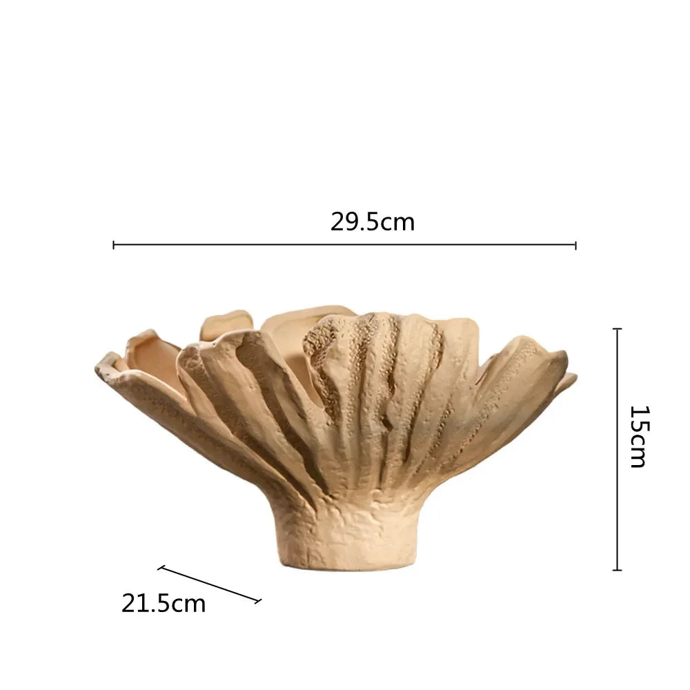 Afralia™ Ceramic Wavy Flower Vase - Home Decoration and Storage Organization