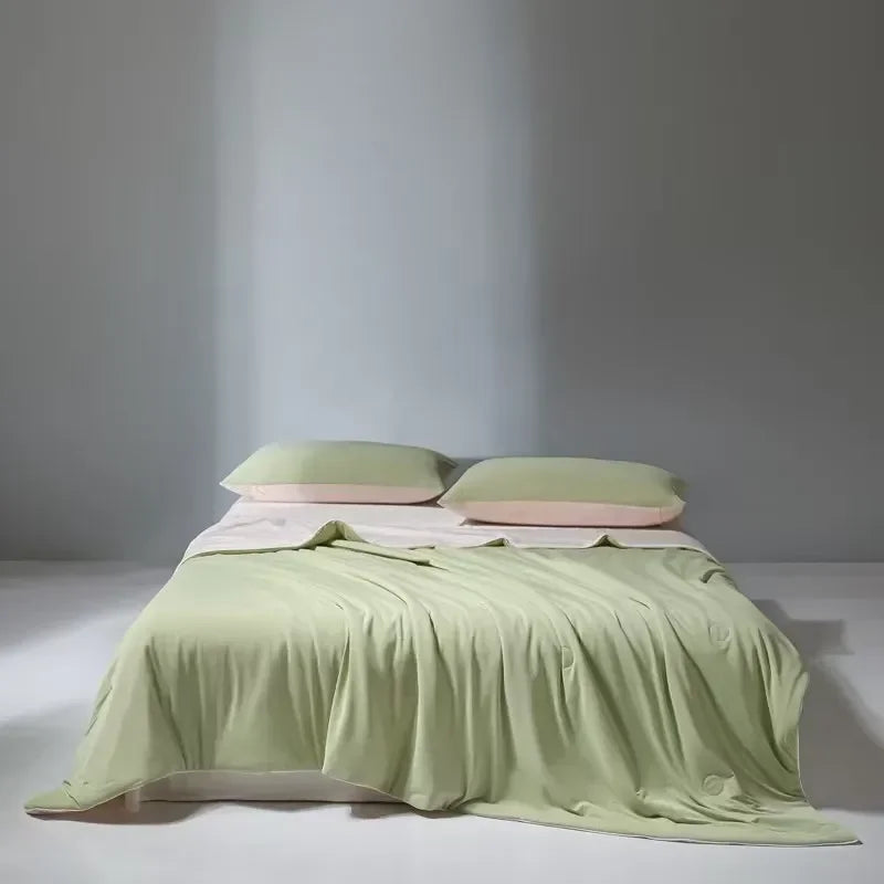 Afralia™ Silky Satin Summer Cooling Blanket Thin Quilt Lightweight Breathable Comforter