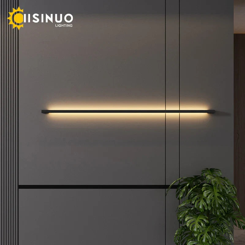 Afralia™ Modern LED Long Wall Lamp for Indoor Living Room Bedroom Background Lighting