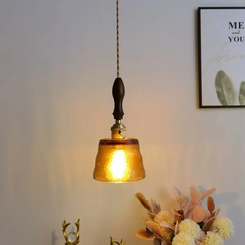 Afralia™ Amber Pendant Light: Nordic Copper Hanging Lamp for Modern Home Decor