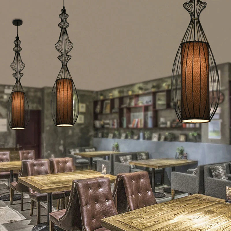 Afralia™ Birdcage Chandelier Vintage Industrial Lighting for Dining Room Farmhouse