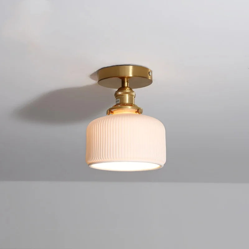 Afralia™ LED Copper Ceramic Ceiling Light for Home Indoor Modern Lighting