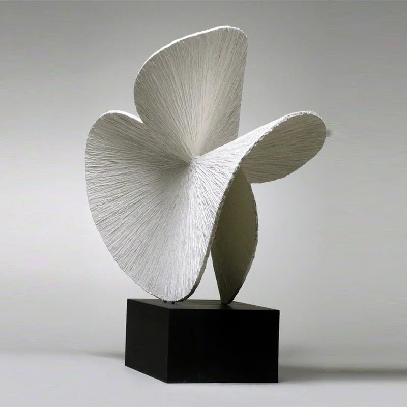 Afralia™ Golden Ring Black and White Striped Abstract Resin Figurines Home Decor