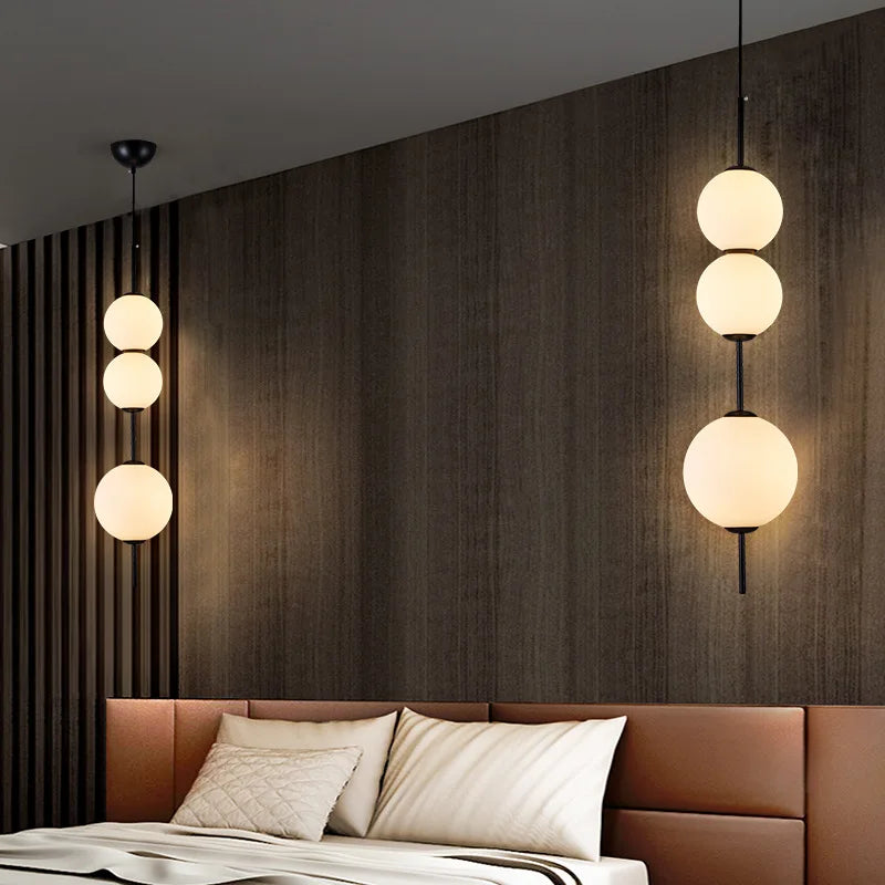 Afralia™ LED White Glass Ball Pendant Lamp for Home Decor.