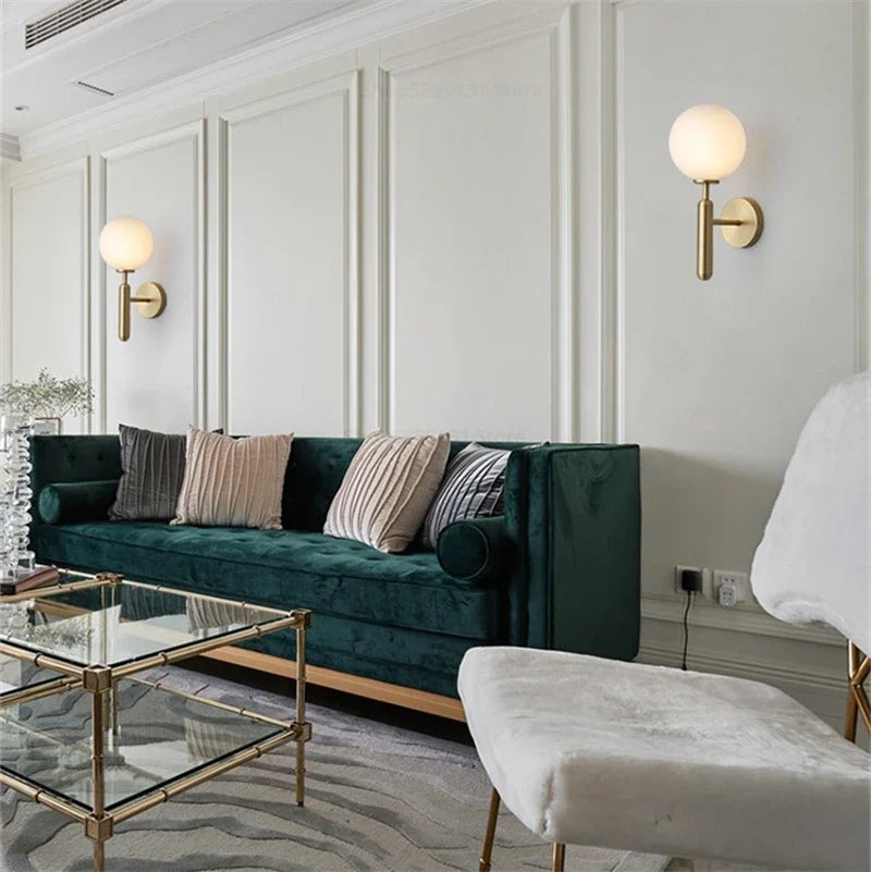 Afralia™ Glass Ball Wall Lamp: Modern Metal Wall Lights for Home Living Room Bedroom Decoration