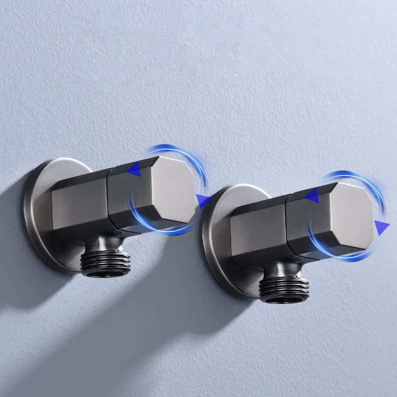 Afralia™ Brushed Gold Corner Valve Water Control for Bathroom Taps