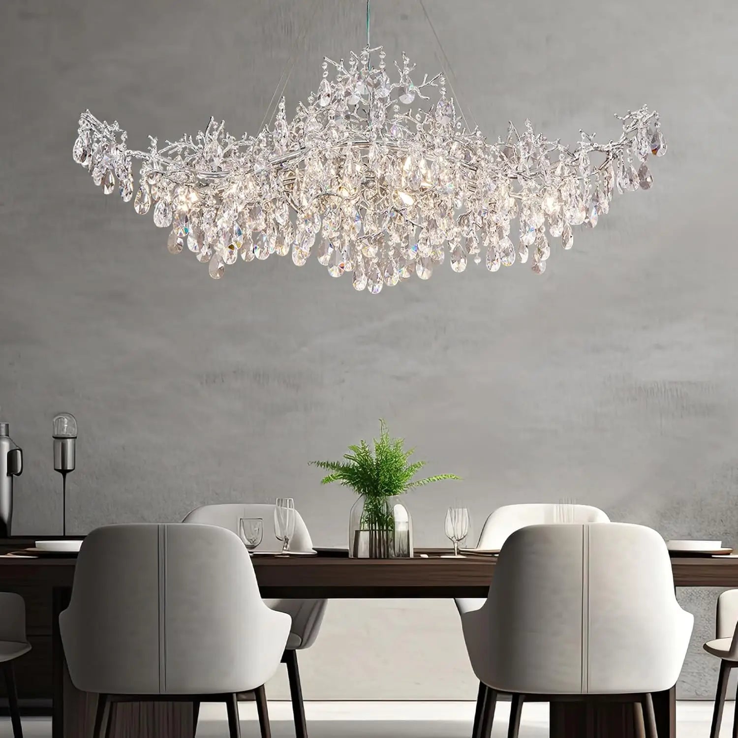 Afralia™ Modern Crystal Branch Chandelier for Living Room and Dining Room
